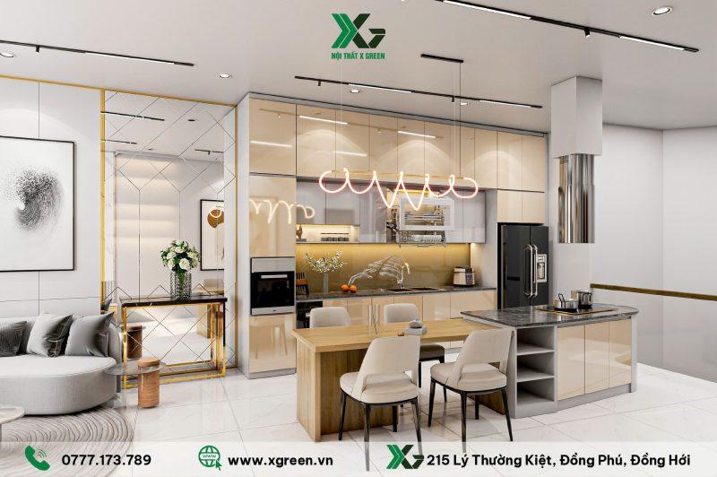 Đảo bếp tích hợp bếp nấu 