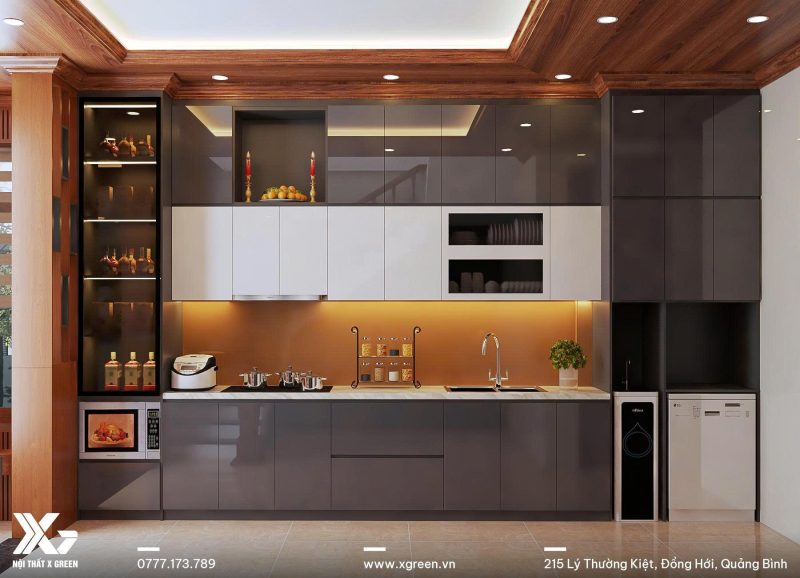 Bếp chữ I phù hợp với không gian nhỏ như chung cư